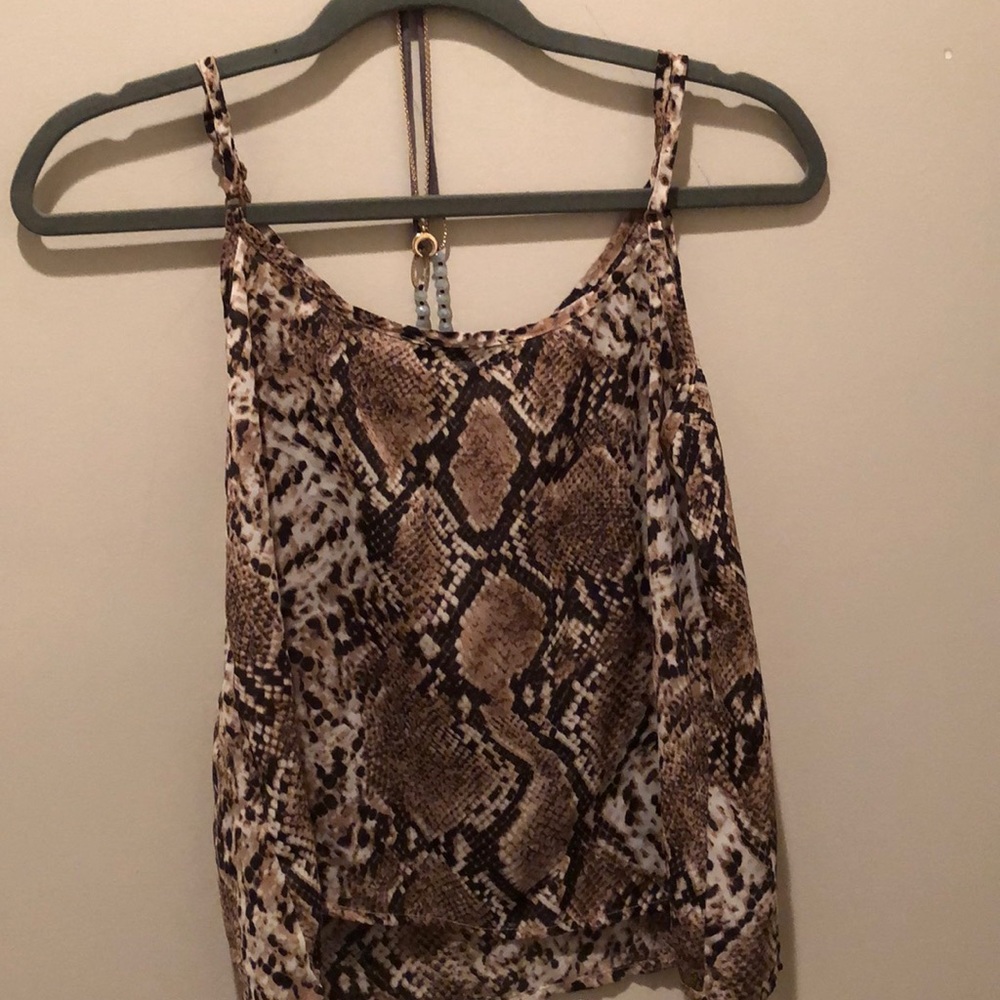 Snake skin tank skinny strapped shirt